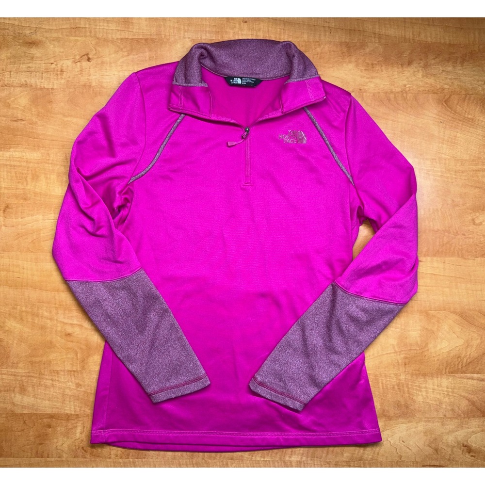The North Face Womens Pink Purple Quarter Zip Pullover Long Sleeve Shirt Medium